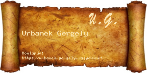 Urbanek Gergely névjegykártya